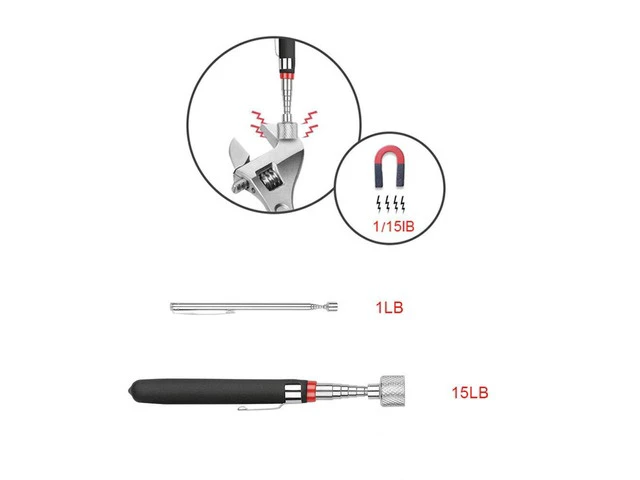 Alt view image 2 of 5 - 3 Pack Telescoping Magnet Pick-up Tool Set - Retrieving Telescoping Magnet Pickup ToolsExtendable Magnetic Pick Up ToolsBendable Spring Magnet Stick