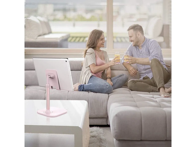 Alt view image 6 of 7 - Cell Phone Stand Phone Stand for Desk Phone Holder Stand Compatible with iPhone and All Mobile Phones Tablet Christmas Stocking Stuffers Gifts for Adults Women Men Mom Wife Pink