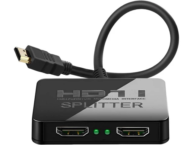 Alt view image 7 of 7 - HDMI Splitter 1 in 2 Out 4K with Audio Synchronization HDMI Hub HDMI Splitter for Dual Monitors Mirror Display Laptop for MacBook PC Desktop Dual HDMI Adapter for 2 Monitor Displays Multi-Screen