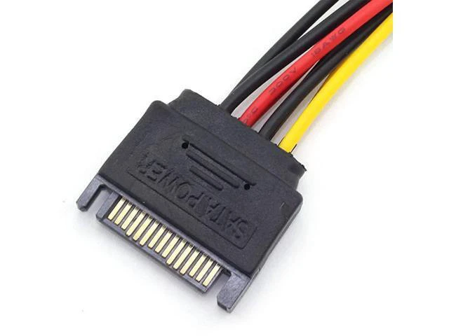 Alt view image 3 of 7 - 1pcs SATA 15Pin Power Splitter 90 Degree Hard Disk Power Extension Cable with Locking Latch SATA 15 Pin Male to 2 Female Right Angle