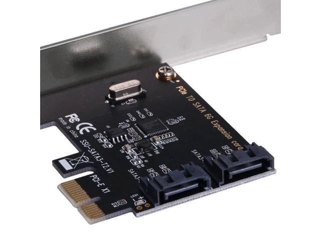 Alt view image 3 of 7 - PCIe to 2-Port SATA 3.0 Expansion Card, PCIe to SATA SSD Adapter Card, Hot Selling for Cross-Border
