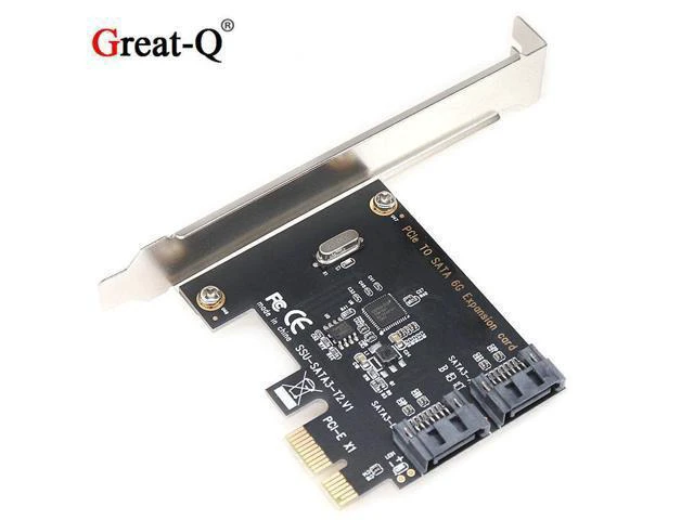 Alt view image 2 of 7 - PCIe to 2-Port SATA 3.0 Expansion Card, PCIe to SATA SSD Adapter Card, Hot Selling for Cross-Border
