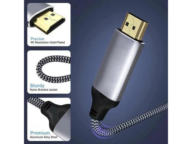 Alt view image 2 of 7 - Mini DisplayPort 1.4 Source to HDMI 2.0 Display 8K 60hz UHD 4K MINI-DP to HDMI Male Monitor Cable
