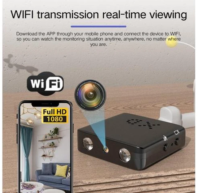 Alt view image 5 of 7 - Smallest Camera Wireless, Mini Nanny Camera HD 1080p with Night Vision, Motion Detection for Security