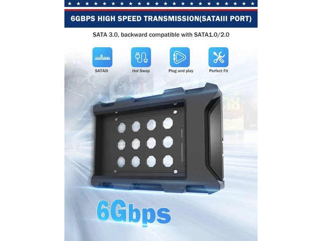 Alt view image 6 of 7 - 2.5'' SSD SATA to 3.5'' Hard Drive Adapter SSD Mounting Bracket Kit 1 Pack Internal SSD Desktop Adapter Hard Disk Drive Mounting Bracket Tray Case HDD Cage SSD Caddy Holder Converter for PC