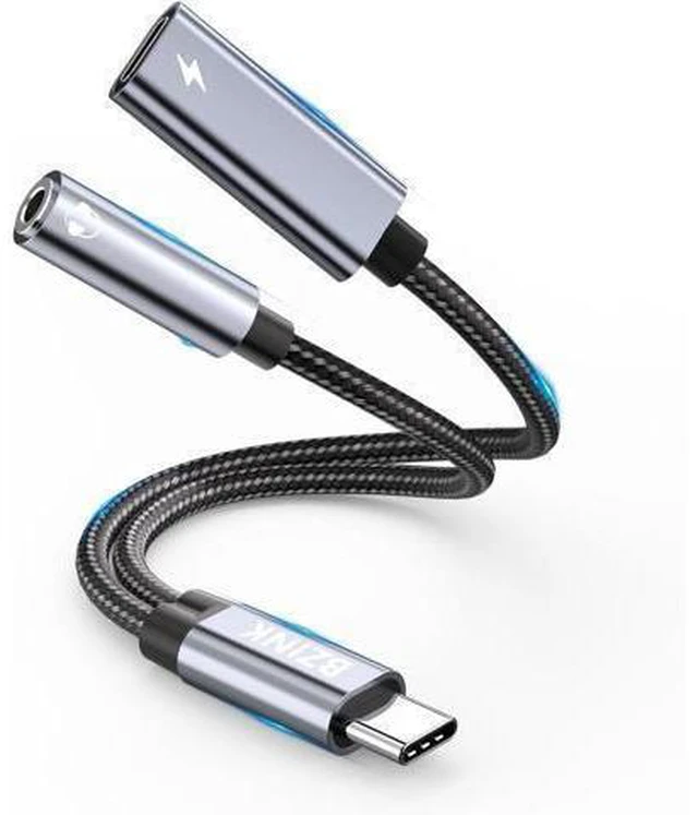 Main image of USB C to 3.5mm Female Headphone and Charger Adapter 2-in-1 Type USBC to Aux Audio Jack Hi-Res DAC Adapter and Fast Charging Dongle Cable Compatible with iPhone 16/15 Pro Max Galaxy S22 S21 S20 Pixel