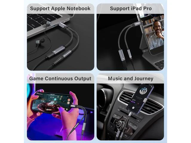 Alt view image 6 of 7 - USB C to 3.5mm Female Headphone and Charger Adapter 2-in-1 Type USBC to Aux Audio Jack Hi-Res DAC Adapter and Fast Charging Dongle Cable Compatible with iPhone 16/15 Pro Max Galaxy S22 S21 S20 Pixel