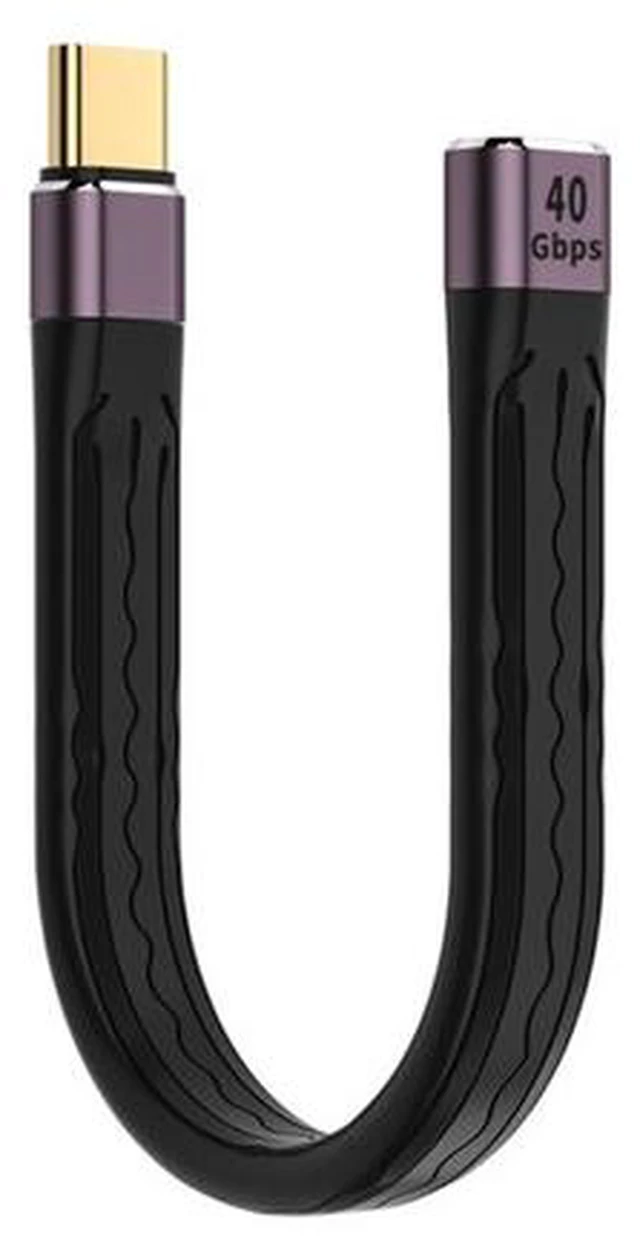 Main image of Type C Female to Type C Male Cable 40gbps Short Type C Sync Data Charger Cable