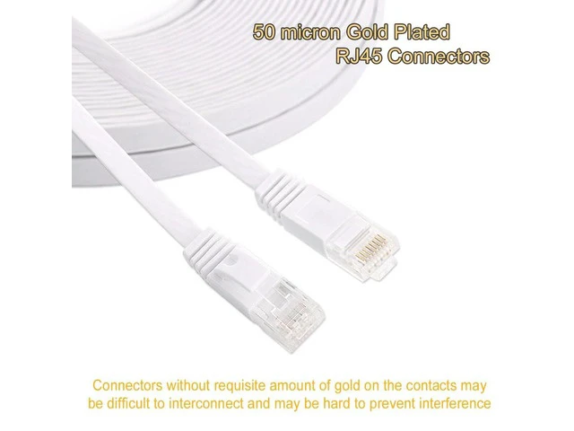 Alt view image 2 of 4 - 6PacK Flat Internet Network Cable Cat6 Computer Cable short Cat6 Ethernet Patch Lan Cable With Snagless Rj45 Connectors 1 Feet