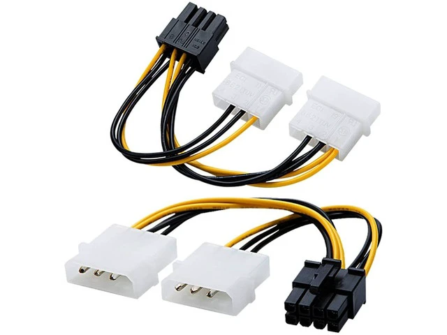 Main image of Molex to PCIe Power Cable,CableCreation 2-Pack Dual 4 Pin Molex to 8-Pin PCIe Power Cable for ASUS, NVIDIA, AMD, EVGA GeForce,Gigabyte, Sapphire Video Graphics Card,4 inch