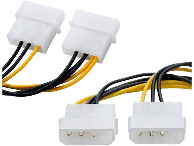 Alt view image 3 of 5 - Molex to PCIe Power Cable,CableCreation 2-Pack Dual 4 Pin Molex to 8-Pin PCIe Power Cable for ASUS, NVIDIA, AMD, EVGA GeForce,Gigabyte, Sapphire Video Graphics Card,4 inch