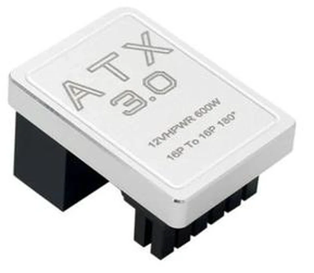 Alt view image 3 of 5 - PCIe5.0 Graphics Card ATX3.0 Power Adapter 12VHPWR 12+4 16Pin 600W Power Supply Adapter Male To Female 180 Degree Turn Connector(Sliver TYPE B)