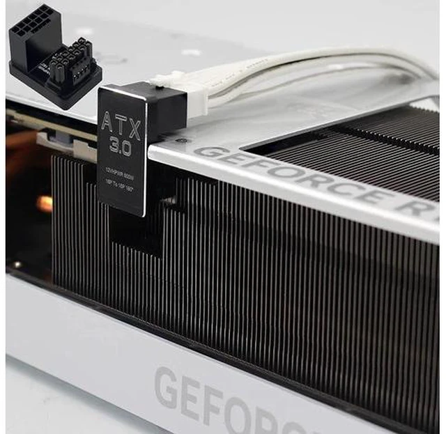 Alt view image 5 of 5 - PCIe5.0 Graphics Card ATX3.0 Power Adapter 12VHPWR 12+4 16Pin 600W Power Supply Adapter Male To Female 180 Degree Turn Connector(Sliver TYPE B)