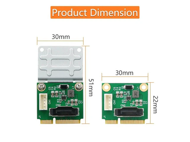 Alt view image 4 of 6 - Add On Cards MSATA to SATA 2.5inch Adapter 5V Power Supply with Cable mSATA to SATA 2.5" Riser w/ Mini Card Half to Full Bracket
