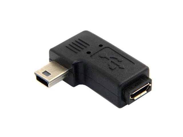 Alt view image 2 of 3 - 90 Degree Angled Mini USB Male to Micro USB Female Data Sync Power Adapter Converter Charger