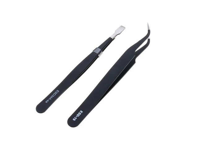 Alt view image 6 of 7 - 9 Pcs ESD Tweezer Anti-static Stainless Steel Precision Tweezers for Electronics Nail Beauty