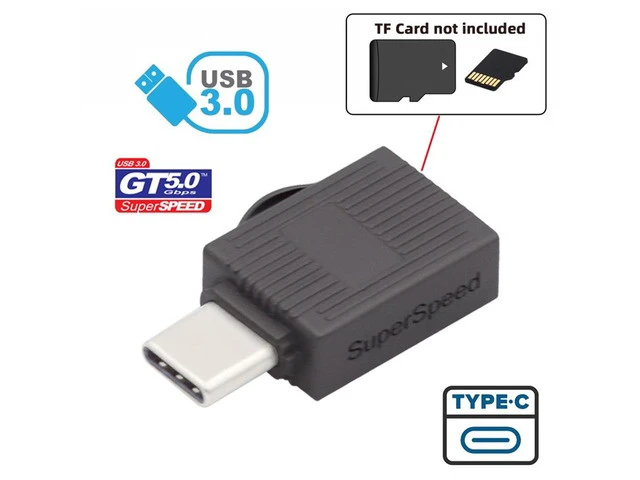 Alt view image 2 of 3 - 5Gbps USB 3.0 Type C USB-C to Micro SD SDXC TF Card Reader Adapter for Laptop Tablet Phone