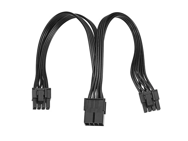 Alt view image 4 of 6 - 20cm Graphics Card 8 Pin Female to 2*8P(6+2)pin Extention Power Cable Male PCIe PCI Express 4 Lines Cable Connector