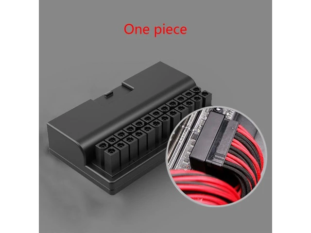 Alt view image 2 of 3 - Atx Power Supply 24P to 90 Degree Connector 24pin Steering Head for Computer Motherboard Wiring Cable Connection DIY