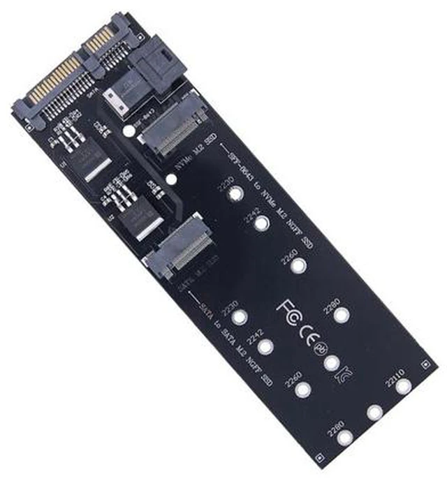 Alt view image 6 of 12 - SATA NVME M2 Adapter SSD M2 Adapter NVME PCIE SSD to SFF-8643 Adapter M.2 NGFF SATA SSD to SATA Add On Cards Riser for 22110 M.2