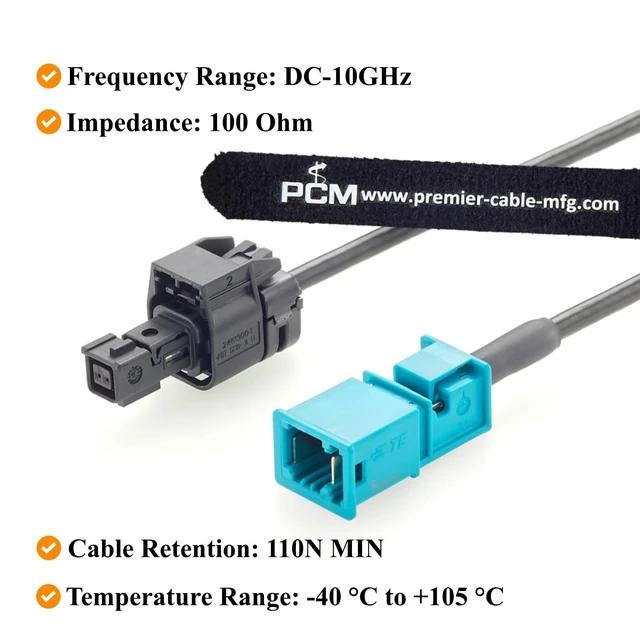 Alt view image 5 of 7 - IP67 TE MATEnet Z Code Male to A Code Female Automotive Ethernet Cable (2M)