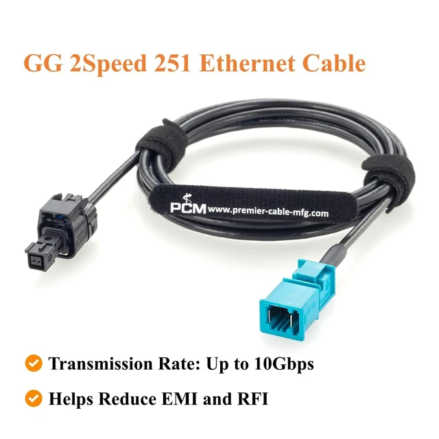 Alt view image 6 of 7 - IP67 TE MATEnet Z Code Male to A Code Female Automotive Ethernet Cable (2M)