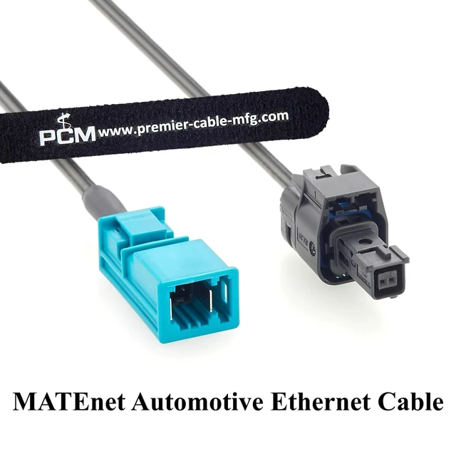 Alt view image 7 of 7 - IP67 TE MATEnet Z Code Male to A Code Female Automotive Ethernet Cable (2M)