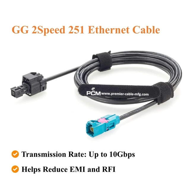 Alt view image 6 of 7 - H-MTD Z Code Male to MATEnet A Code Female Automotive Ethernet Cable (2M)