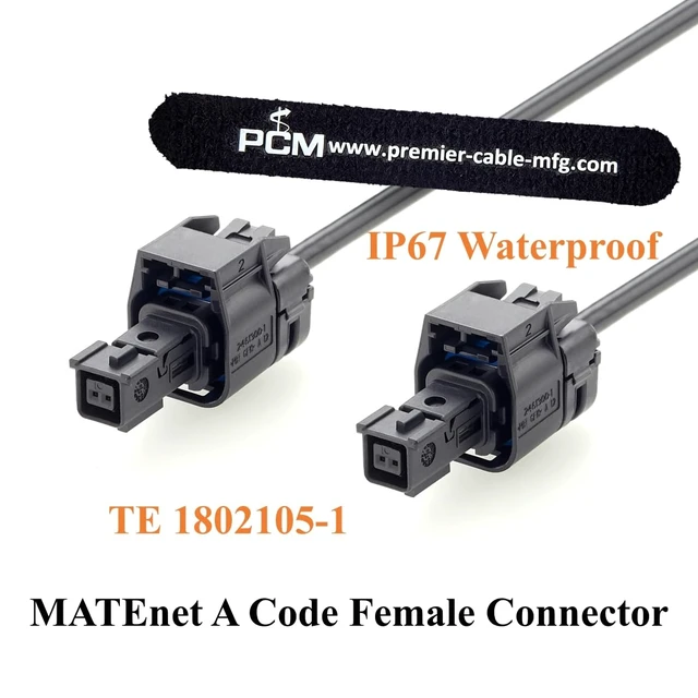 Alt view image 3 of 7 - IP67 TE MATEnet A-Code Female to Female Automotive Ethernet Cable (2m)