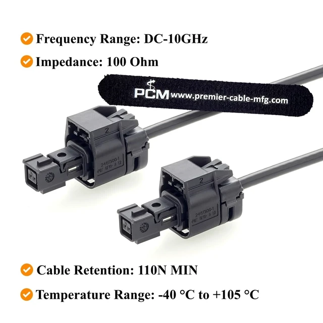 Alt view image 4 of 7 - IP67 TE MATEnet A-Code Female to Female Automotive Ethernet Cable (2m)