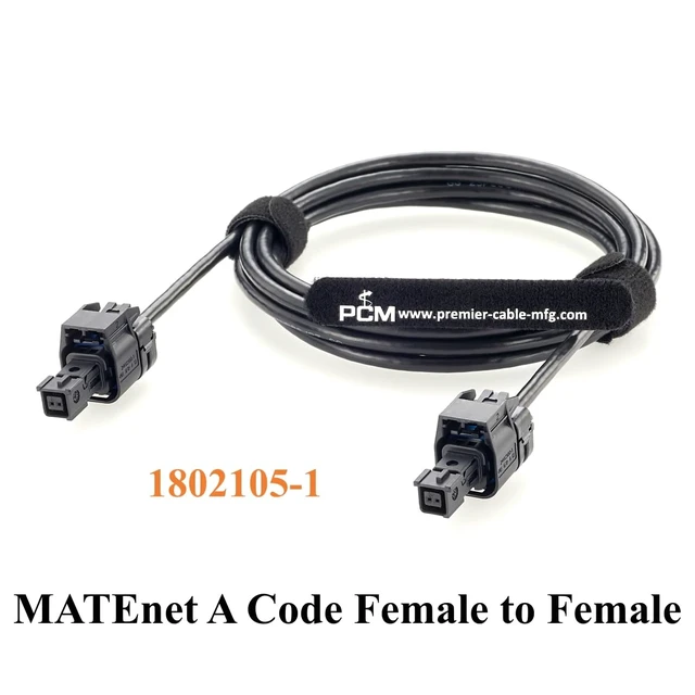 Alt view image 7 of 7 - IP67 TE MATEnet A-Code Female to Female Automotive Ethernet Cable (2m)