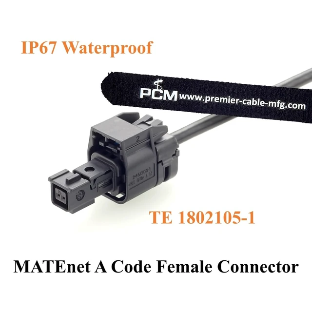 Alt view image 3 of 7 - H-MTD Z Code Female to MATEnet A Code Female Automotive Ethernet Cable (2m)