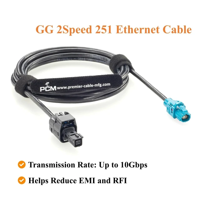 Alt view image 6 of 7 - H-MTD Z Code Female to MATEnet A Code Female Automotive Ethernet Cable (2m)