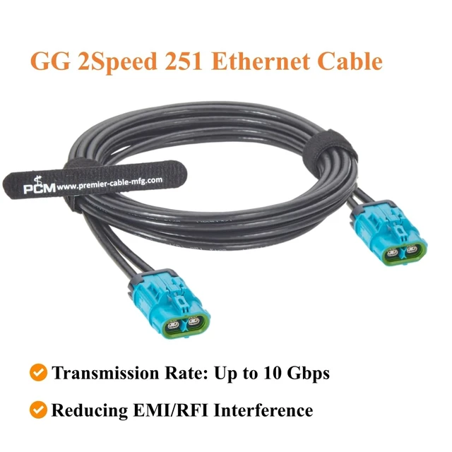 Alt view image 5 of 7 - IP67 2-in-1 H-MTD Z Code Female to Female Automotive Ethernet Cable (2M)