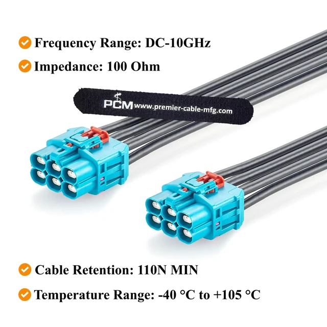 Alt view image 4 of 7 - 6-in-1 GEMnet Z Code Female to Female Automotive Ethernet Cable (1.64FT)