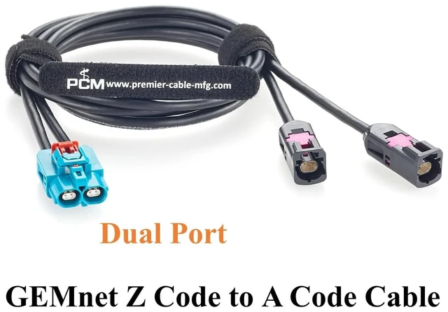Alt view image 7 of 7 - 2-in-1 GEMnet Z Code Female to A Code Male Automotive Ethernet Cable (1M)