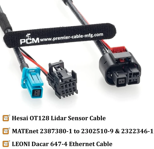 Alt view image 2 of 7 - Hesai OT128 LiDAR Sensor Cable, MATEnet Automotive Ethernet Cable (0.66FT)