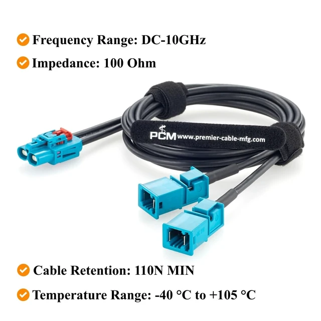 Alt view image 5 of 7 - 2-in-1 GEMnet Female to MATEnet Male Automotive Ethernet Cable (1M/3.28FT)