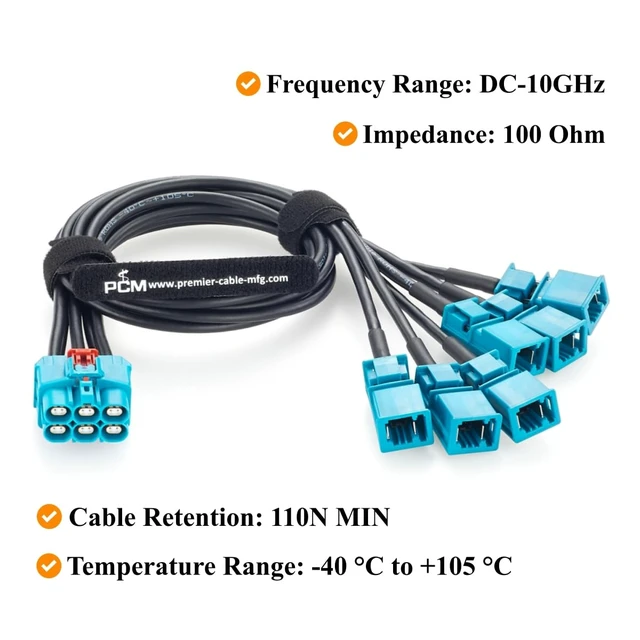 Alt view image 5 of 7 - 6-in-1 GEMnet Female to MATEnet Male Automotive Ethernet Cable(0.5M/1.64FT)