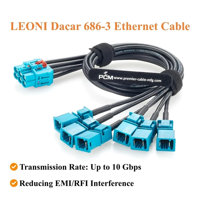 Alt view image 6 of 7 - 6-in-1 GEMnet Female to MATEnet Male Automotive Ethernet Cable(0.5M/1.64FT)