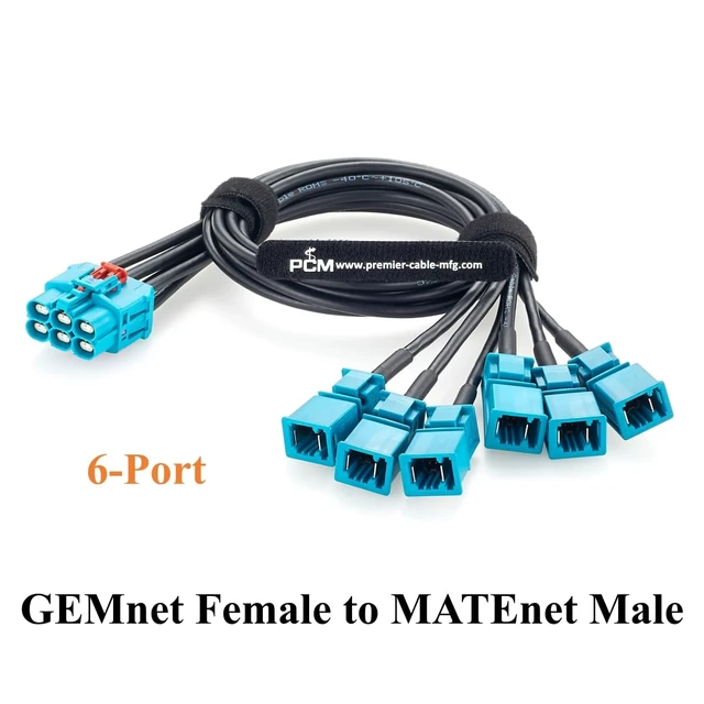 Alt view image 7 of 7 - 6-in-1 GEMnet Female to MATEnet Male Automotive Ethernet Cable(0.5M/1.64FT)