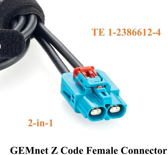 Alt view image 3 of 7 - 2-in-1 GEMnet Z Code Female to A Code Male Automotive Ethernet Cable (1M)