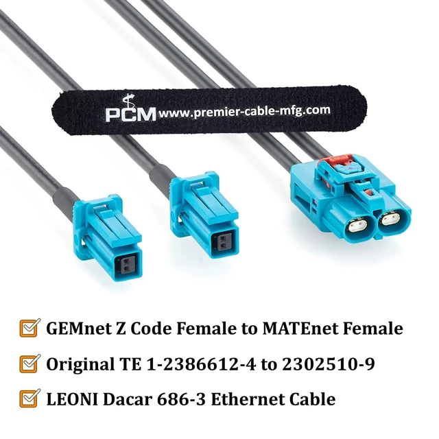 Alt view image 2 of 7 - 2-in-1 GEMnet Female to MATEnet Female Automotive Ethernet Cable(1M/3.28FT)