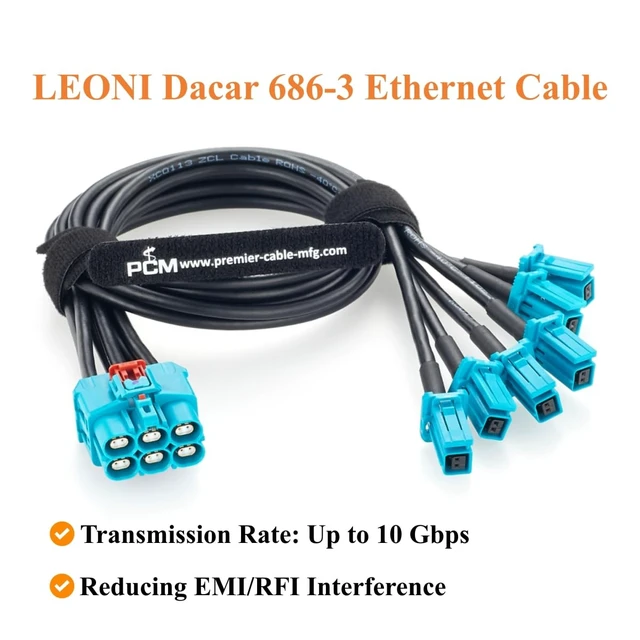 Alt view image 6 of 7 - 6-in-1 GEMnet to MATEnet Automotive Ethernet Splitter Cable (0.5M/1.64FT)