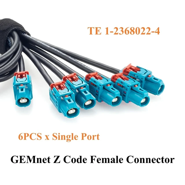 Alt view image 4 of 7 - 6-in-1 TE GEMnet Z Code Gigabit Automotive Ethernet Cable (0.5M/1.64FT)