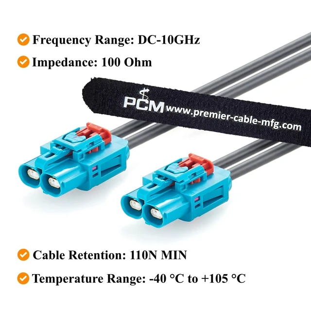 Alt view image 4 of 7 - 2-in-1 GEMnet Z Code Female to Female Automotive Ethernet Cable 1-2386612-4 (1M/3.28FT)
