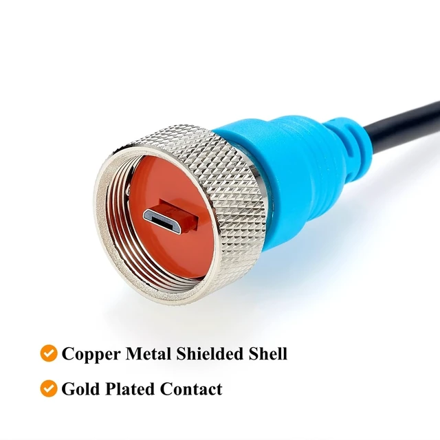 Alt view image 5 of 7 - IP67 Waterproof USB 2.0 Type A Male to Micro USB Male Cable (1M/3.28FT)