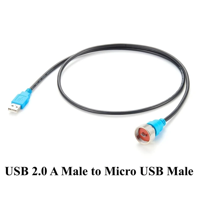 Alt view image 6 of 7 - IP67 Waterproof USB 2.0 Type A Male to Micro USB Male Cable (1M/3.28FT)