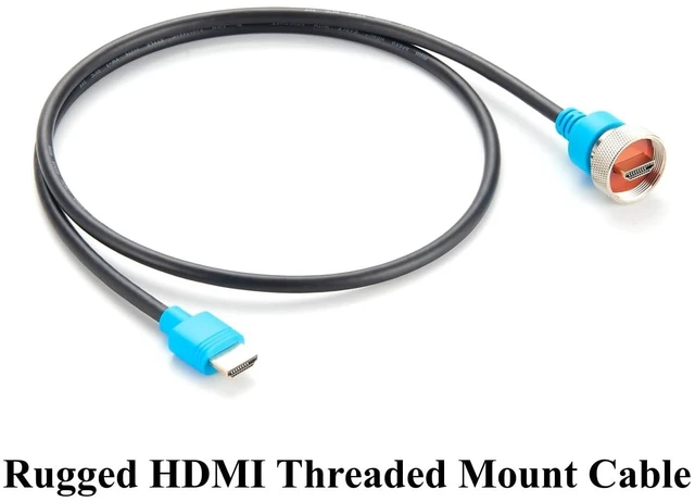 Alt view image 6 of 7 - Waterproof HDMI 1.4 Male to Male Cable, Threaded Lock, 4K@30Hz (1M/3.28FT)