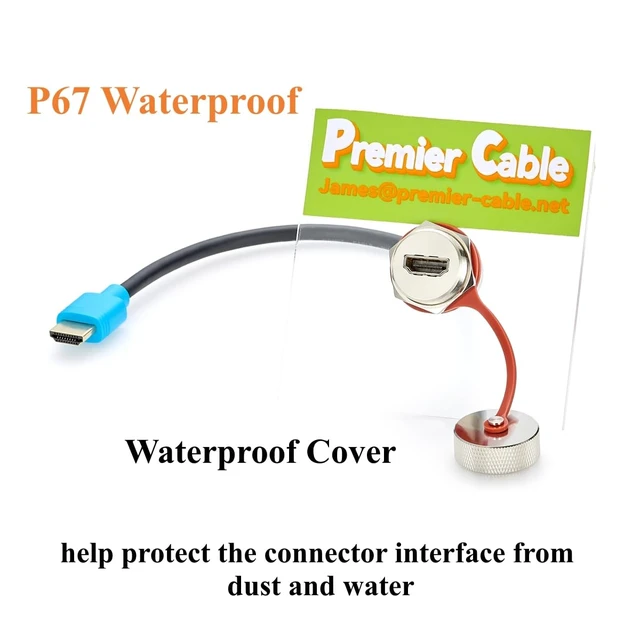 Alt view image 5 of 7 - Waterproof HDMI 1.4 Male to Female Panel Mount Extension Cable (0.3M/1FT)